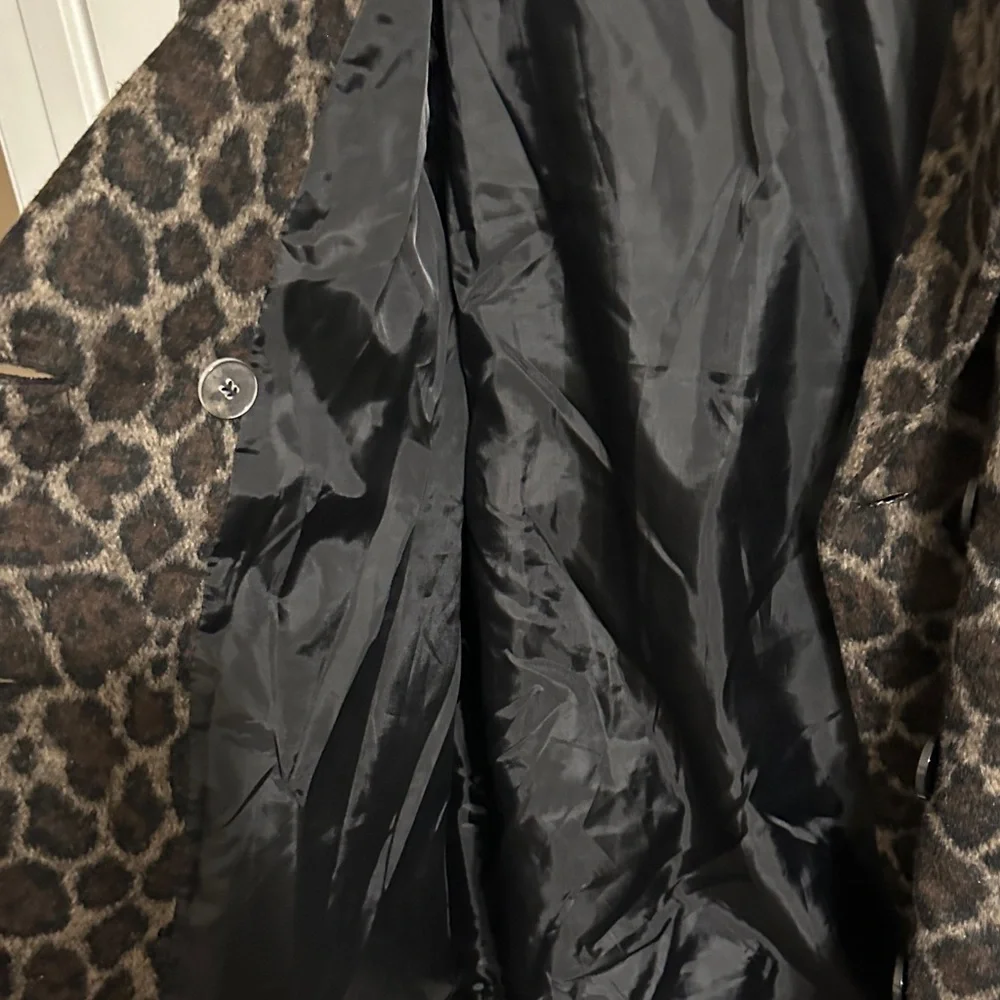 Me Jane Leopard Print Pea Coat - Black and Brown - Picture 8 of 8